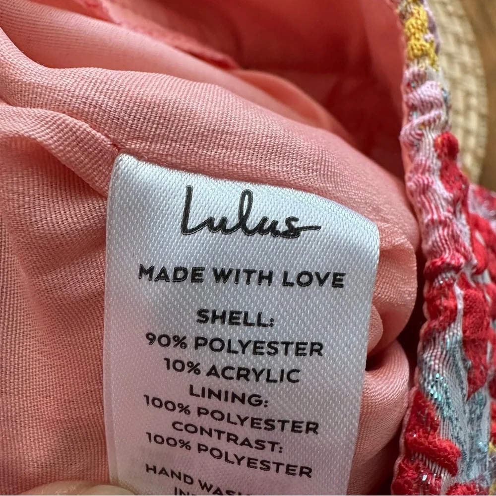 Lulus Ellarina Metallic Floral Jacquard Pencil Skit Womens Large Pink New